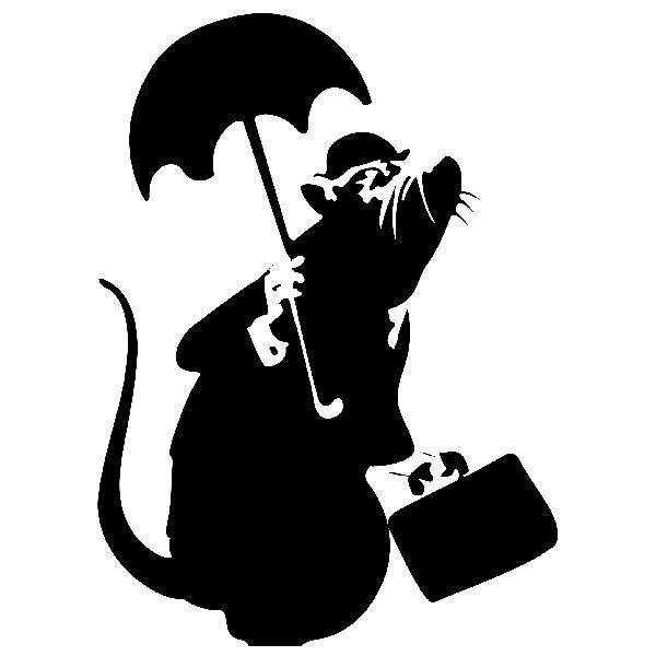 Wall Stickers: Rat with Umbrella by Banksy