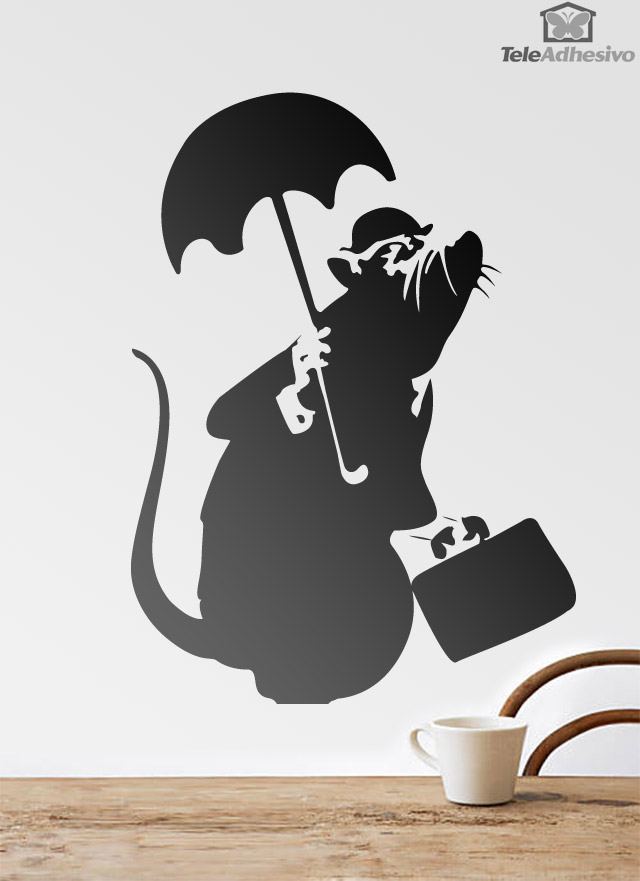 Wall Stickers: Rat with Umbrella by Banksy