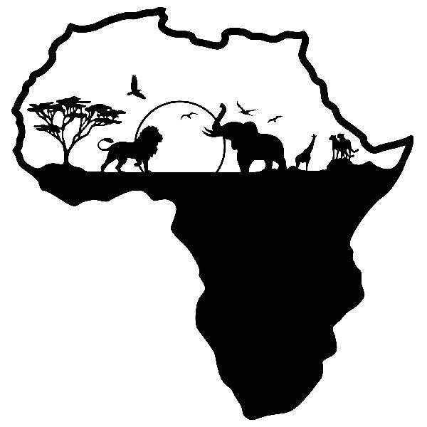 Wall Stickers: Africa silhouette skyline animals
