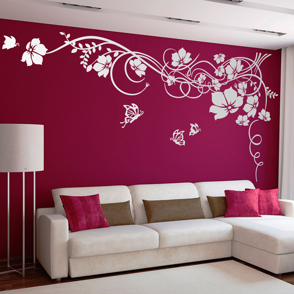 Wall Stickers: Floral with butterflies