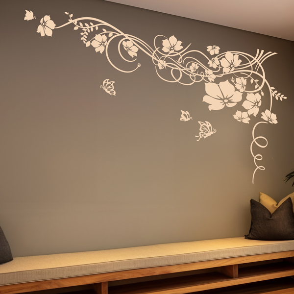 Wall Stickers: Floral with butterflies