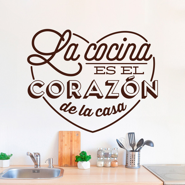 Wall Stickers: kitchen is the heart of the home - spanish