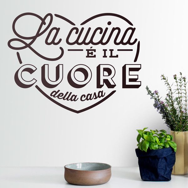 Wall Stickers: The Kitchen is the Heart of the Home in Italian