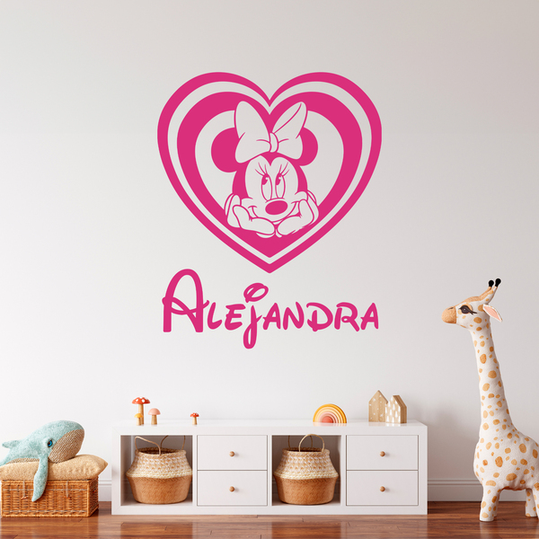 Kids wall sticker Minnie Mouse Heart personalized