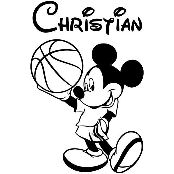 Stickers for Kids: Mickey Mouse with a basketball