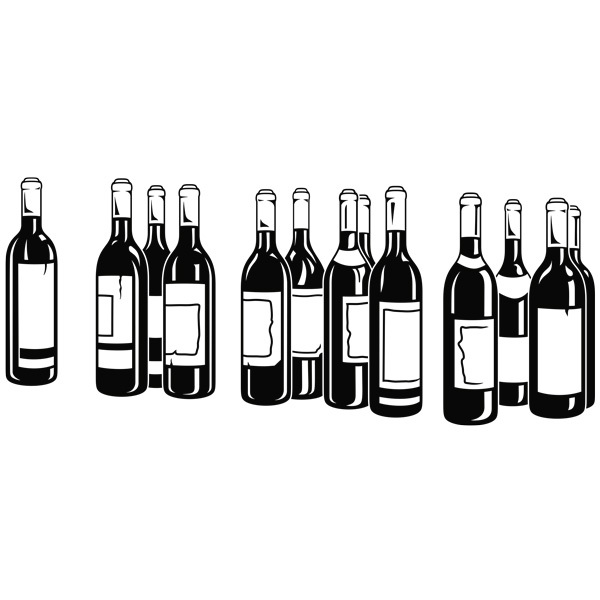 Wall Stickers: Bottles of red wine