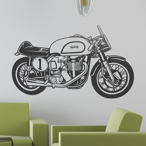 Wall Stickers: Classic motorcycle Norton Manx