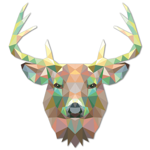 Wall Stickers: Deer head origami
