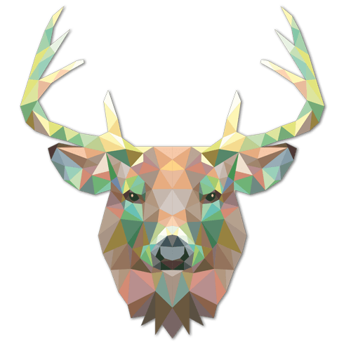 Wall Stickers: Head of Deer Origami