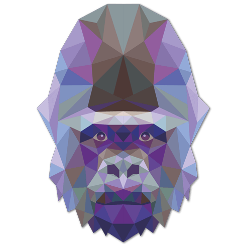 Wall Stickers: Gorilla head origami