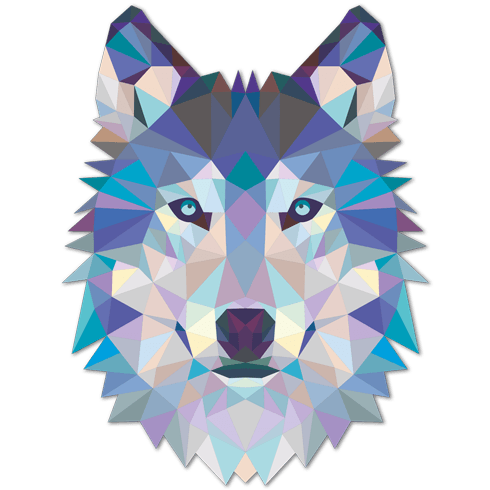 Wall Stickers: Head of Origami Wolf