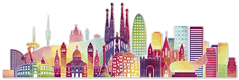 Wall Stickers: Barcelona skyline watercolor