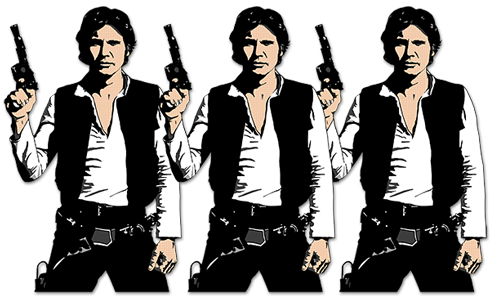 Wall Stickers: Triptych Han Solo Pop Art