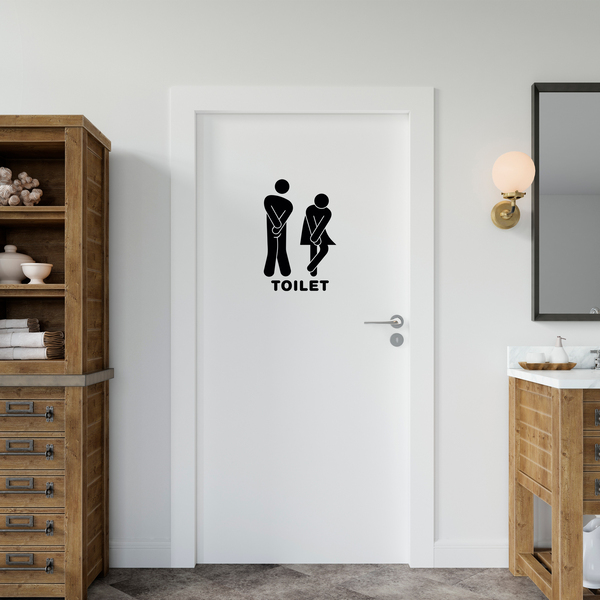 Wall Stickers: Funny bathroom icons toilet