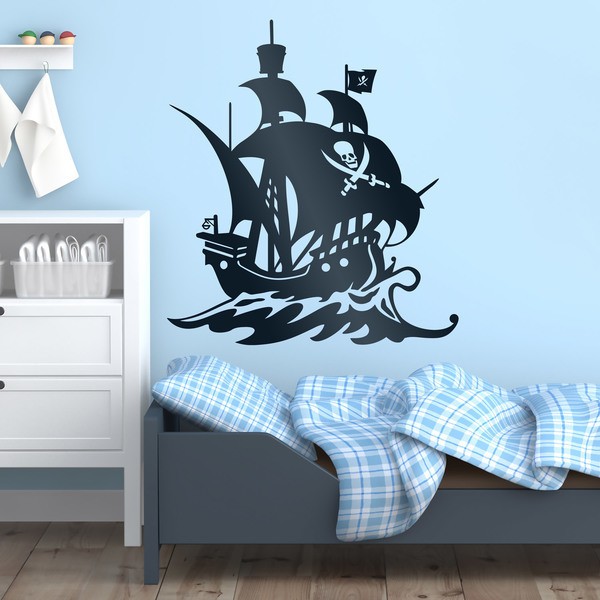 Stickers for Kids: Pirate ship sailing