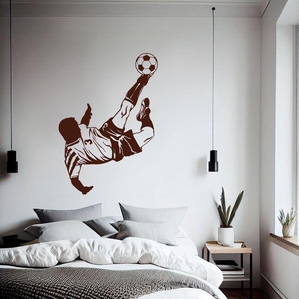 Wall Stickers: Soccer player making a Bicycle kick