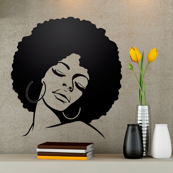 Wall Stickers: Lauryn Hill with Afro hairstyle