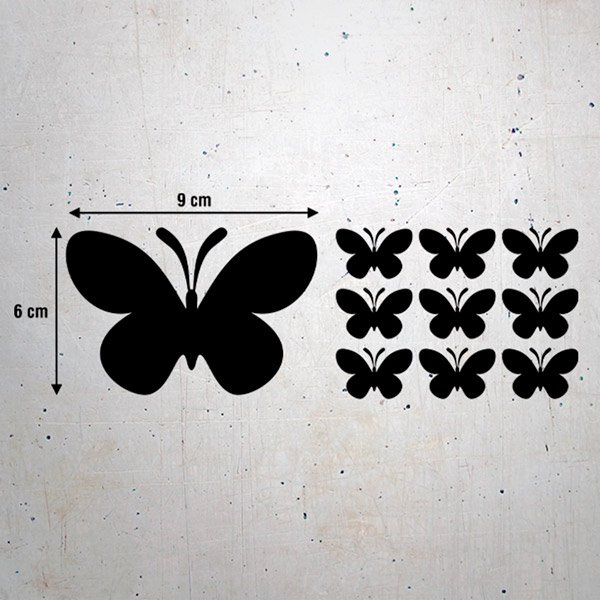 Wall Stickers: Kit 9 stickers Butterflies