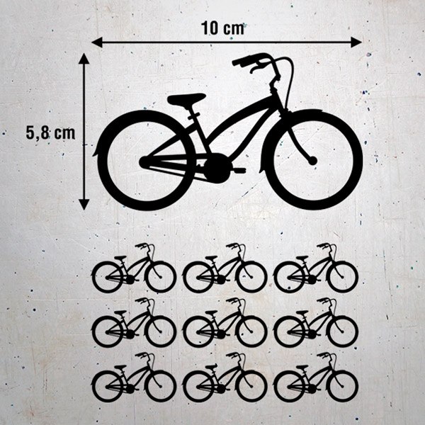 Wall Stickers: Kit 9 stickers Vintage Bicycle