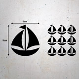 Wall Stickers: Kit 9 stickers Sailing ship 3