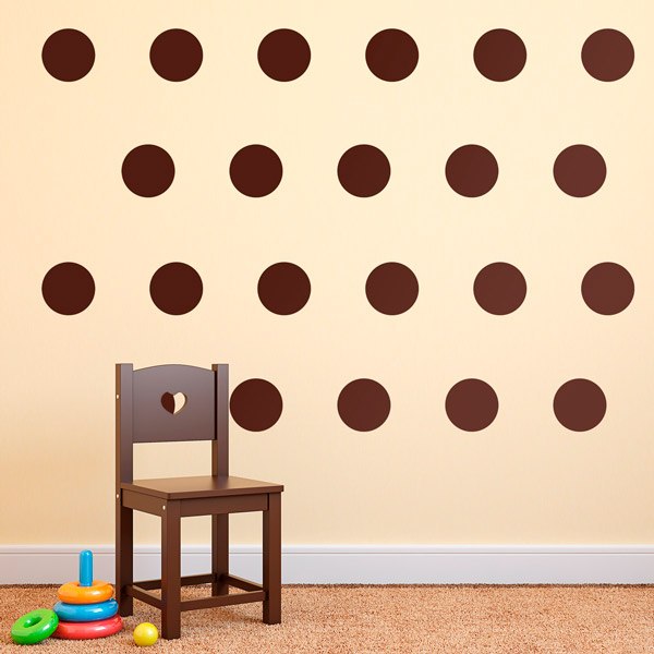 Wall Stickers: Kit 9 stickers polka-dot 