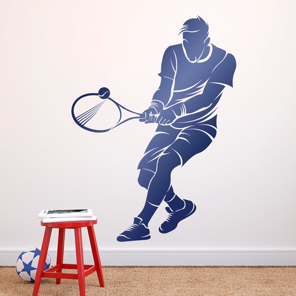 Wall Stickers: Tennis player backhand two hands