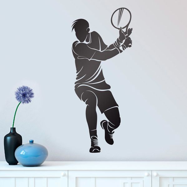 Wall Stickers: Tennis player hitting backhand