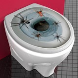 Wall Stickers: Spiders coming out of the toilet bowl 3