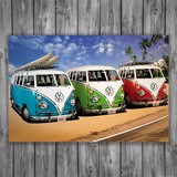 Wall Stickers: 3 Volkswagen Hippie vans 3