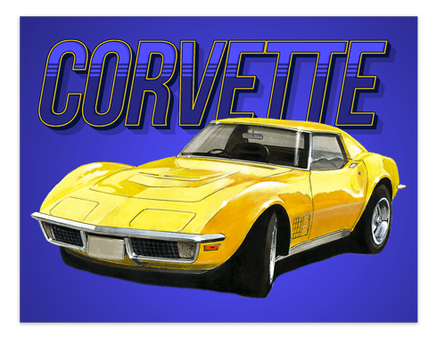 Wall Stickers: Adhesive poster Corvette C3