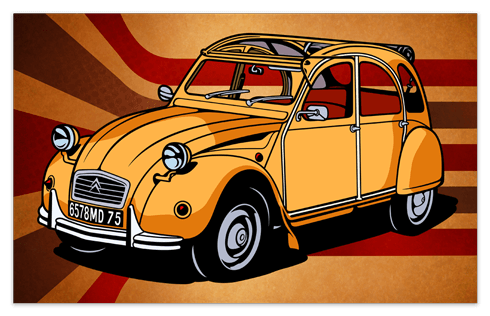 Wall Stickers: Adhesive poster Citroën 2CV