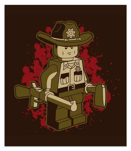 Wall Stickers: Adhesive poster Rick Grimes Lego