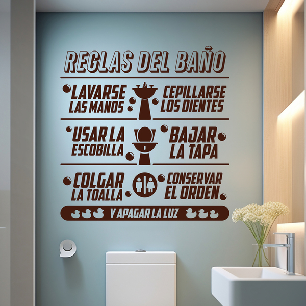 Wall Stickers: Bathroom rules in spanish