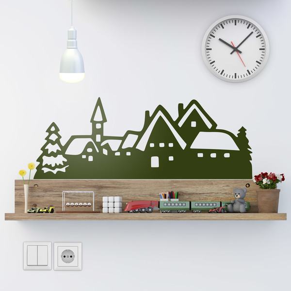 Wall sticker Village in winter