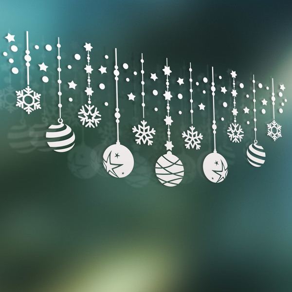 Wall Stickers: Christmas composition of balls and stars