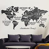 Wall Stickers: Map Mundi Oceans and Continents in German 2