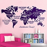 Wall Stickers: Map Mundi Oceans and Continents in German 3