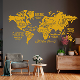 Wall Stickers: Map Mundi Oceans and Continents in english 2