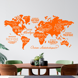 Wall Stickers: Map Mundi Oceans and Continents in French 2