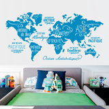 Wall Stickers: Map Mundi Oceans and Continents in French 3