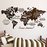 Wall Stickers: Map Mundi Oceans and Continents in Italian 3