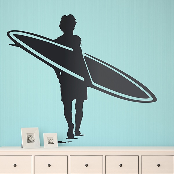 Wall Stickers: Surfer in the sand