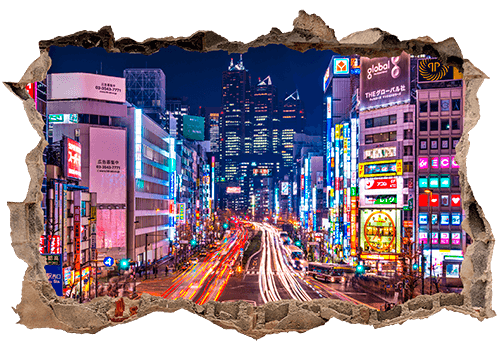 Wall Stickers: Hole Tokyo Streets