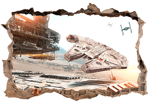 Wall Stickers: Hole Millennium Falcon