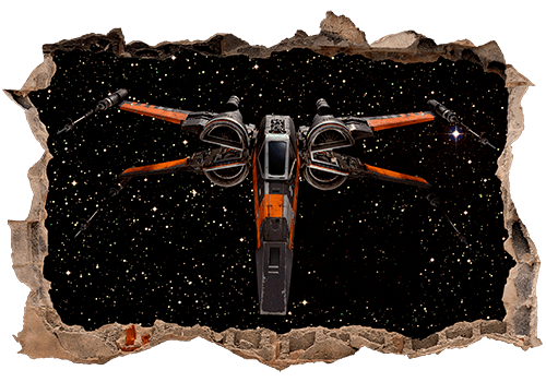 Wall Stickers: Hole X-Wing Starfighter - Poe Dameron