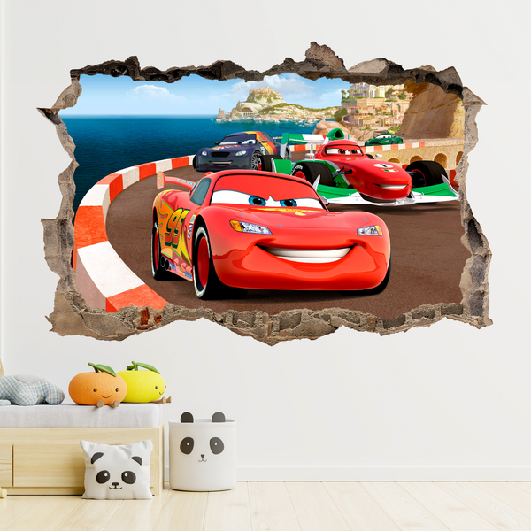 Wall Stickers: Hole Cars
