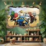 Wall Stickers: Hole Lego Team Ninjago 6