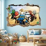 Wall Stickers: Hole Lego Team Ninjago 8