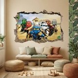 Wall Stickers: Hole Lego Team Ninjago 10