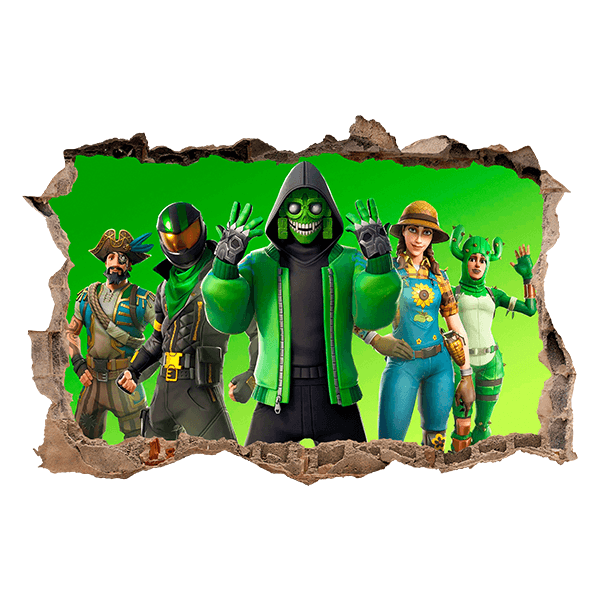 Wall Stickers: Green background squad